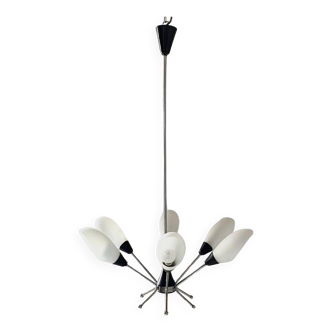 Lustre Sputnik vintage, attribué à Stilnovo, Italie, années 1960