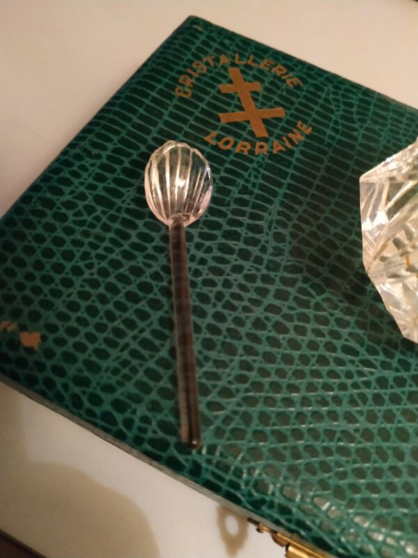 Paire de salerons en cristal de Lorraine