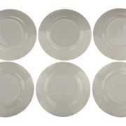 6 assiettes plates anciennes faïence de france décor floral bleu