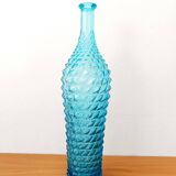 Diamond bottle in blue Empoli glass 1950