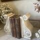 Pair of vintage patinated plaster bookends