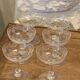 6 art deco champagne glasses with floral frieze