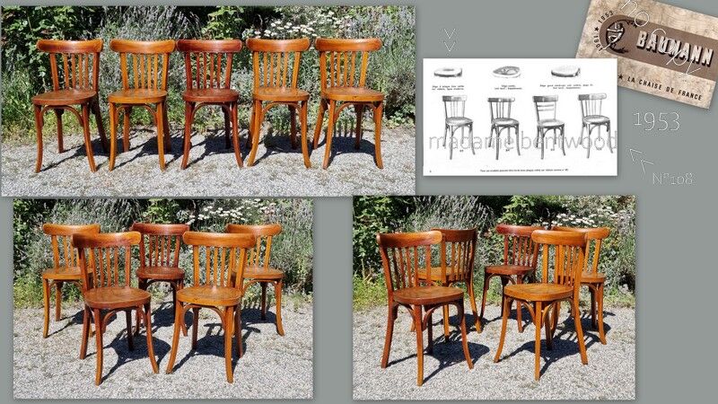 Set 5 chairs Baumann n°108 years 50