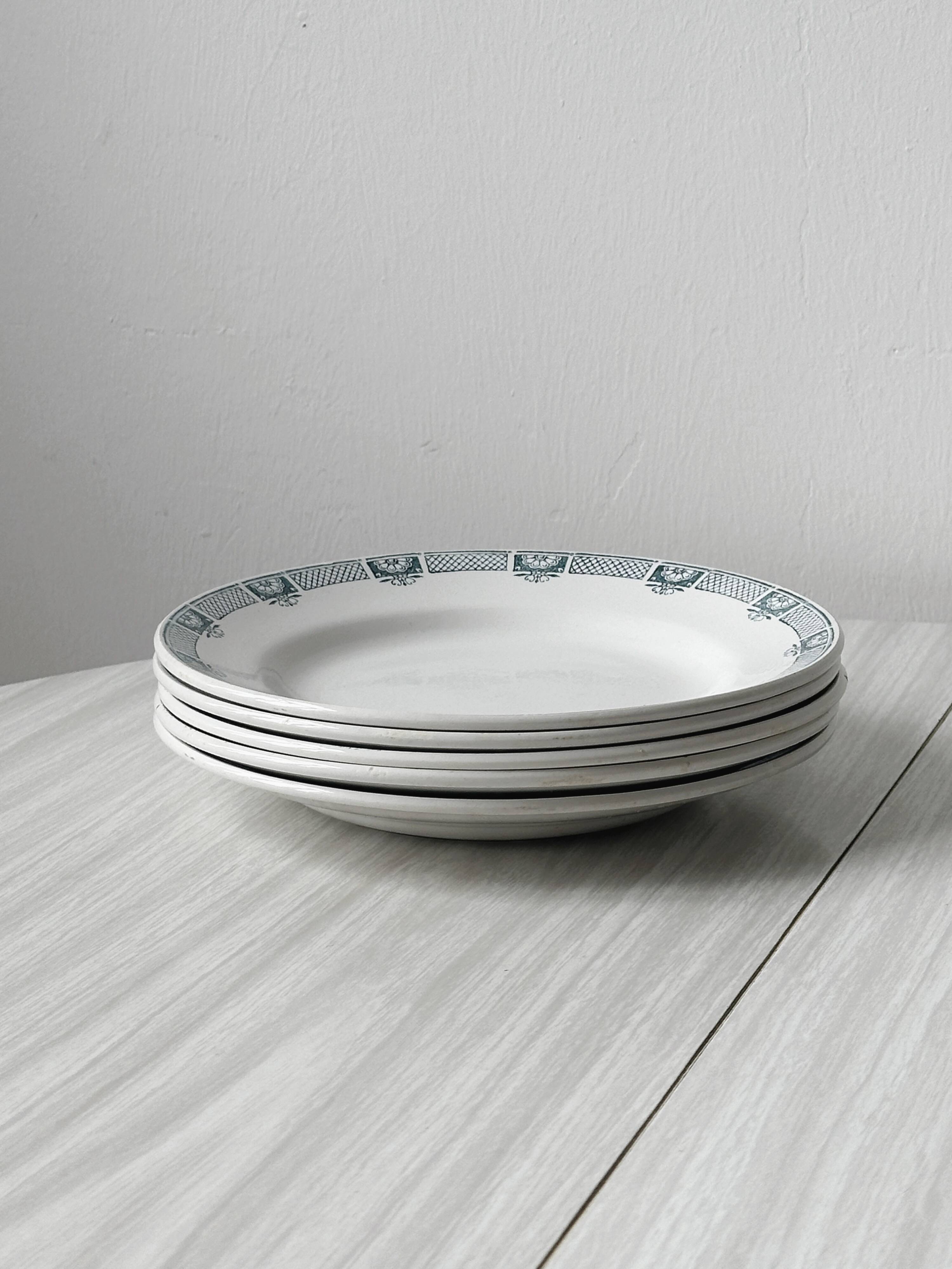 5 assiettes en terre de fer