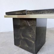 "Rizzo" lacquered and brass coffee-bar table from the 1970s.