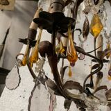 Louis XV style cage chandelier with pendants and drop of water XX century