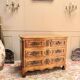 CURVED COMMODE IN WALNUT, PROVINCIAL WORK FROM THE LOUIS XV XVIII PERIOD