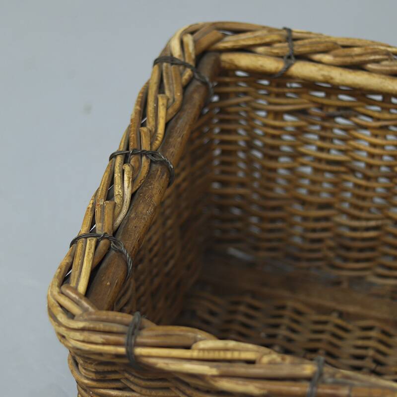 Antique industrial factory wicker basket