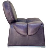 Italian Leather Calipso Armchair by Vittorio Introini for Saporiti, 1970s