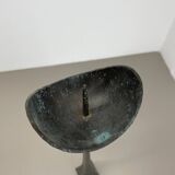 Large 47cm Brutalist Cast Iron Candle Holder by Manfred Bergmeister, Germany 1970