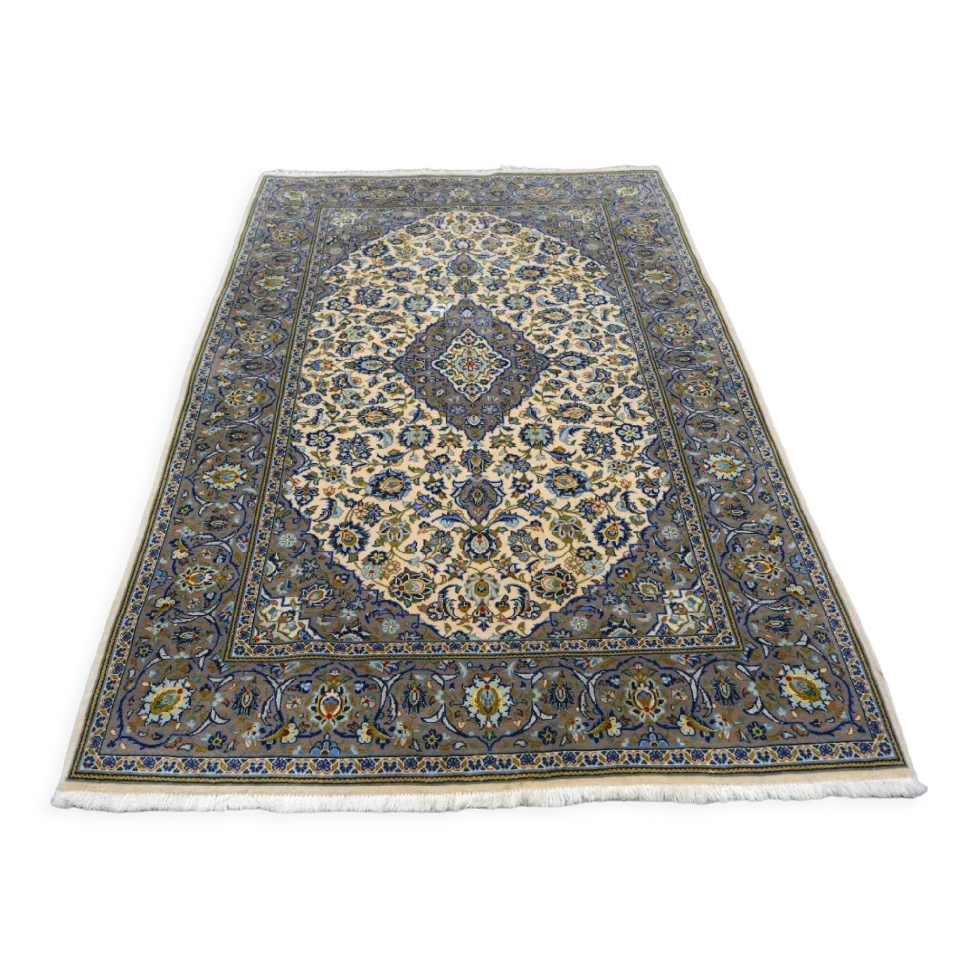 Vintage persian hand-woven keshan carpet ,240x141