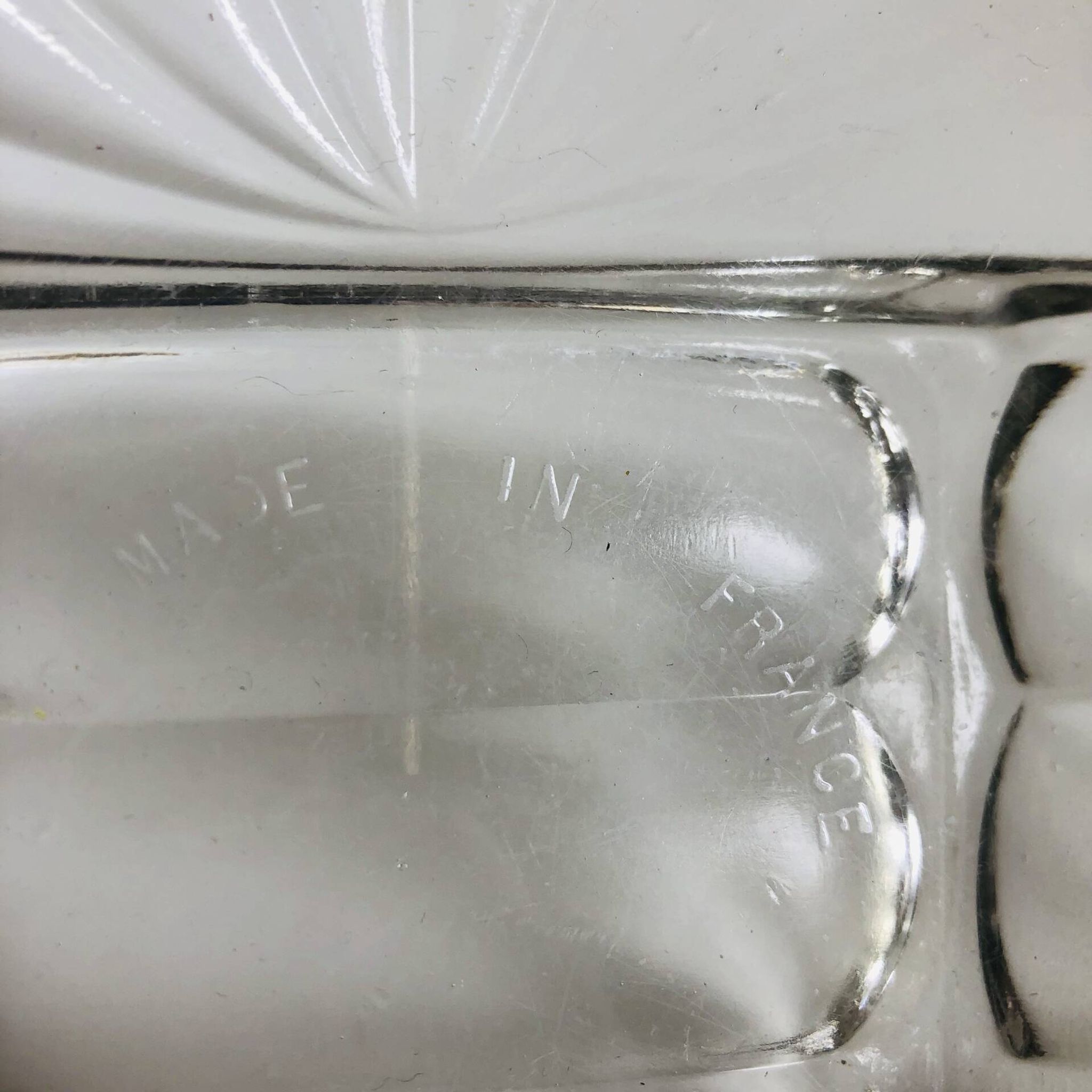 Art Deco pressed moulded glass bowl made in France