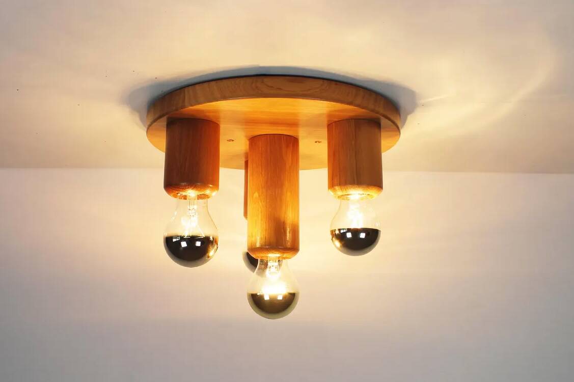 Vintage 1970's old stock 'Japandi' style ceiling light
