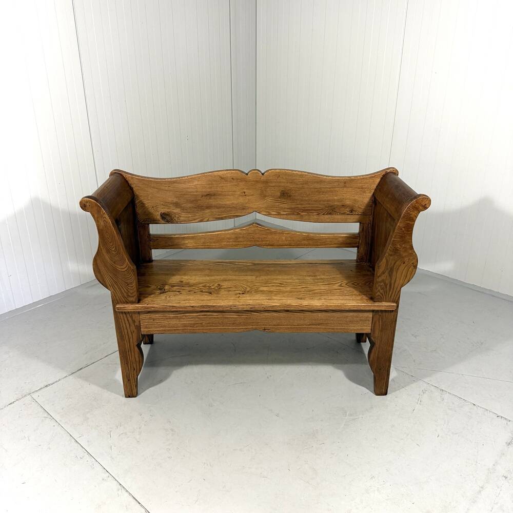 Antique oak bench in Biedemeier style 1860-1900