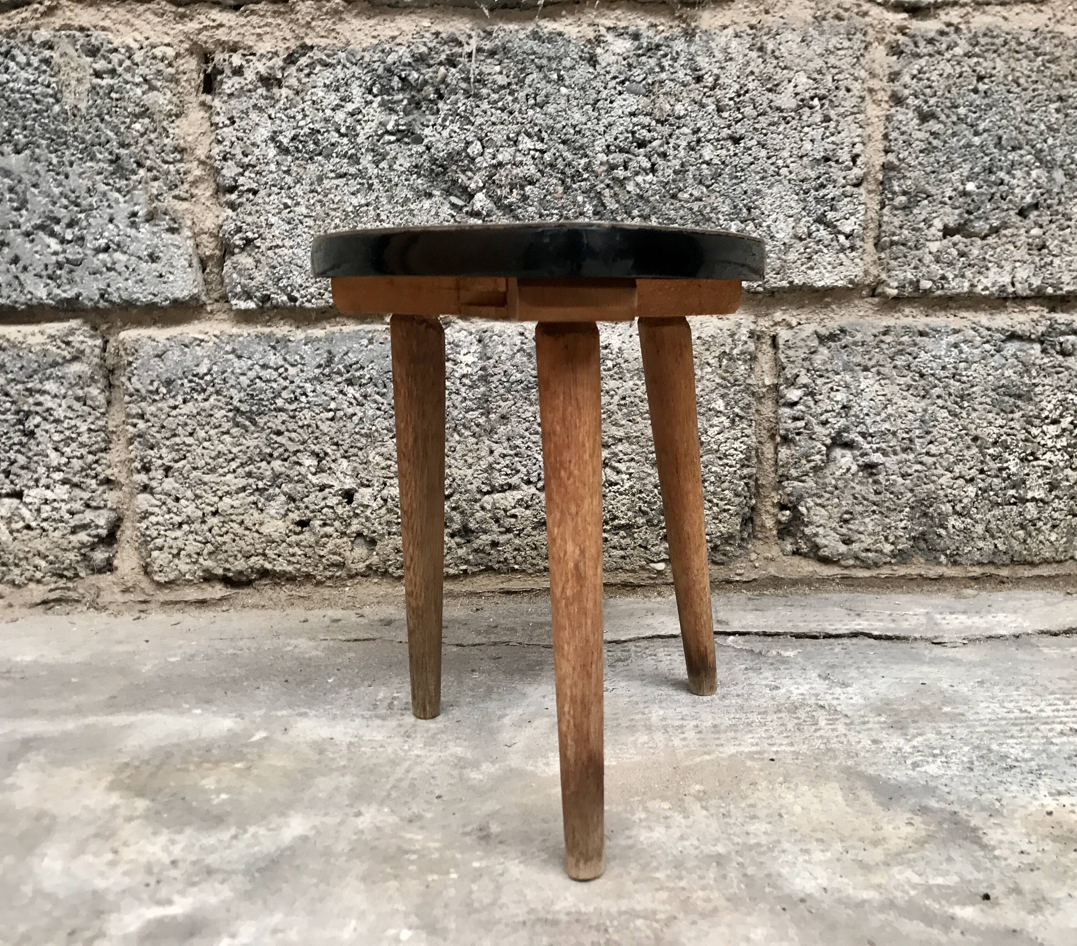 Triangular pedestal table 1950