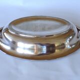 Oval silver-plated metal serving dish/basket/basket