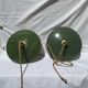 Old suspension pair in green and white enamelled sheet metal.