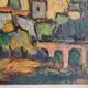 Oil on Canvas Tableau Cubism School - Provençal Landscape Vence - Herrmann