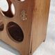 Wooden and brass bottle holder