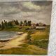 Gouache on panel “village by the water”