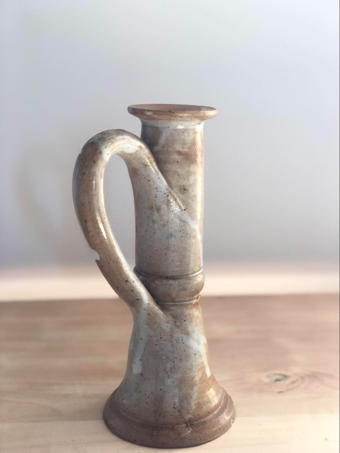 Vintage stoneware candle holder