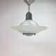 Art deco glass and steel ceiling lamp, 1920