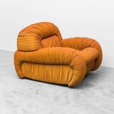 Pair of fabric armchairs Califfo Beka model 1970s vintage modernism