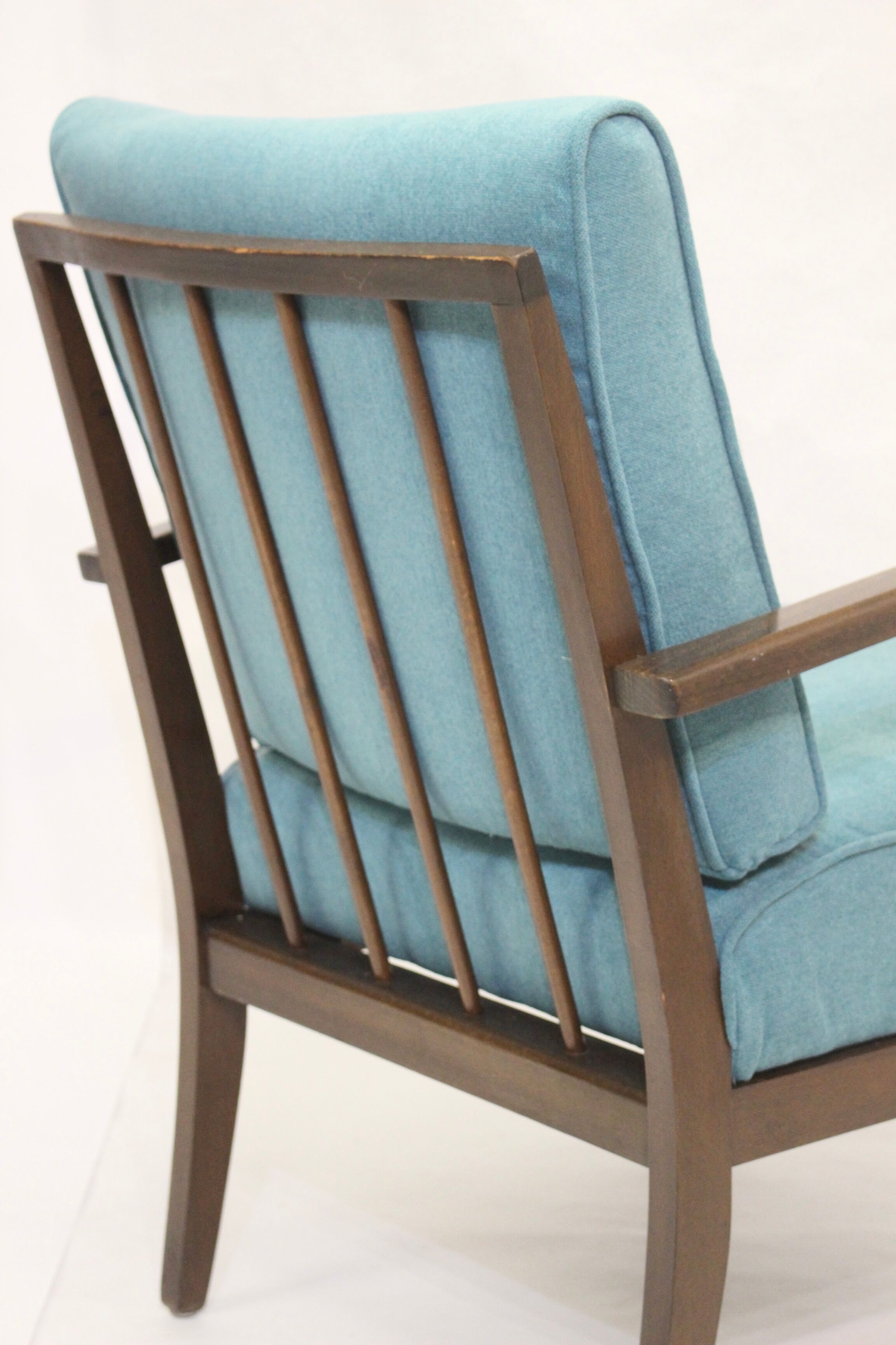 Art Deco curved wood armchair, 1950