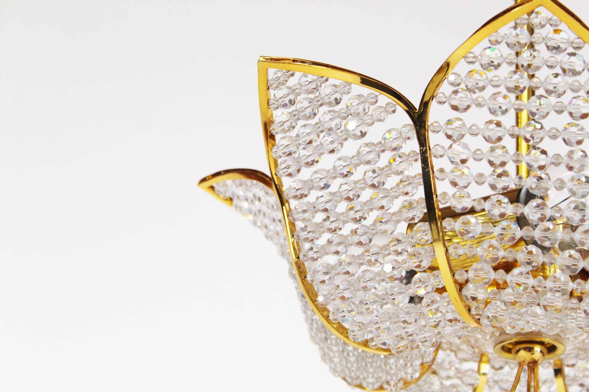 Medium sized crystal glass ‘Tole’ chandelier light by Palwa, Germany 1970’s