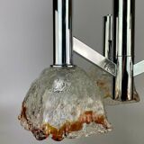 60s 70s Lamp Chrome Chandelier Chandelier Mazzega Murano Glass Design