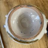 Soupière ancienne en terre cuite et faïence