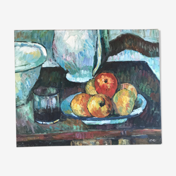 Table oil on canvas still life apples