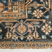 Navy Blue & Peach Oriental Persian Rug, Oriental Pattern Living Room Decor