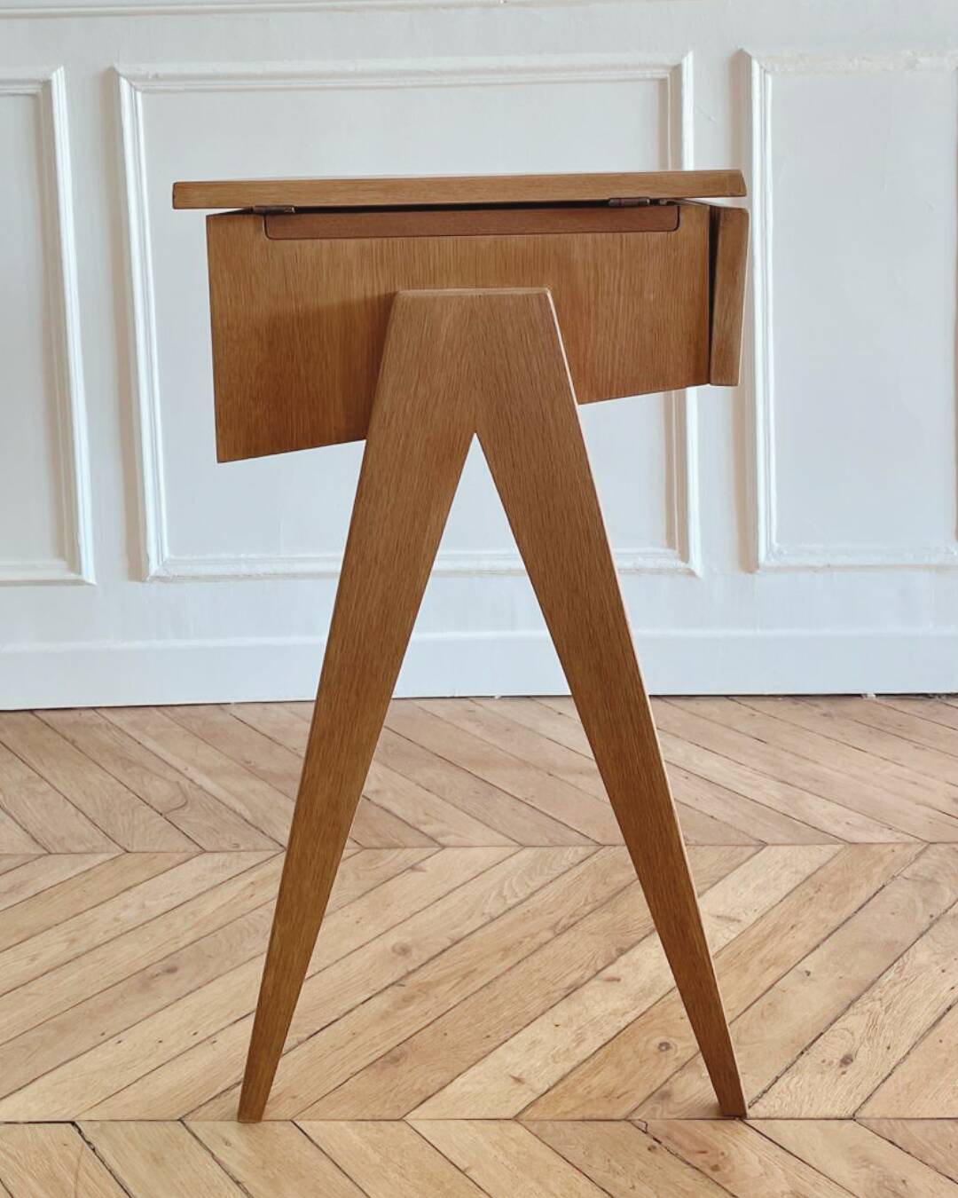 Small renovated vintage desk, Scandinavian style, 1950s-60s.