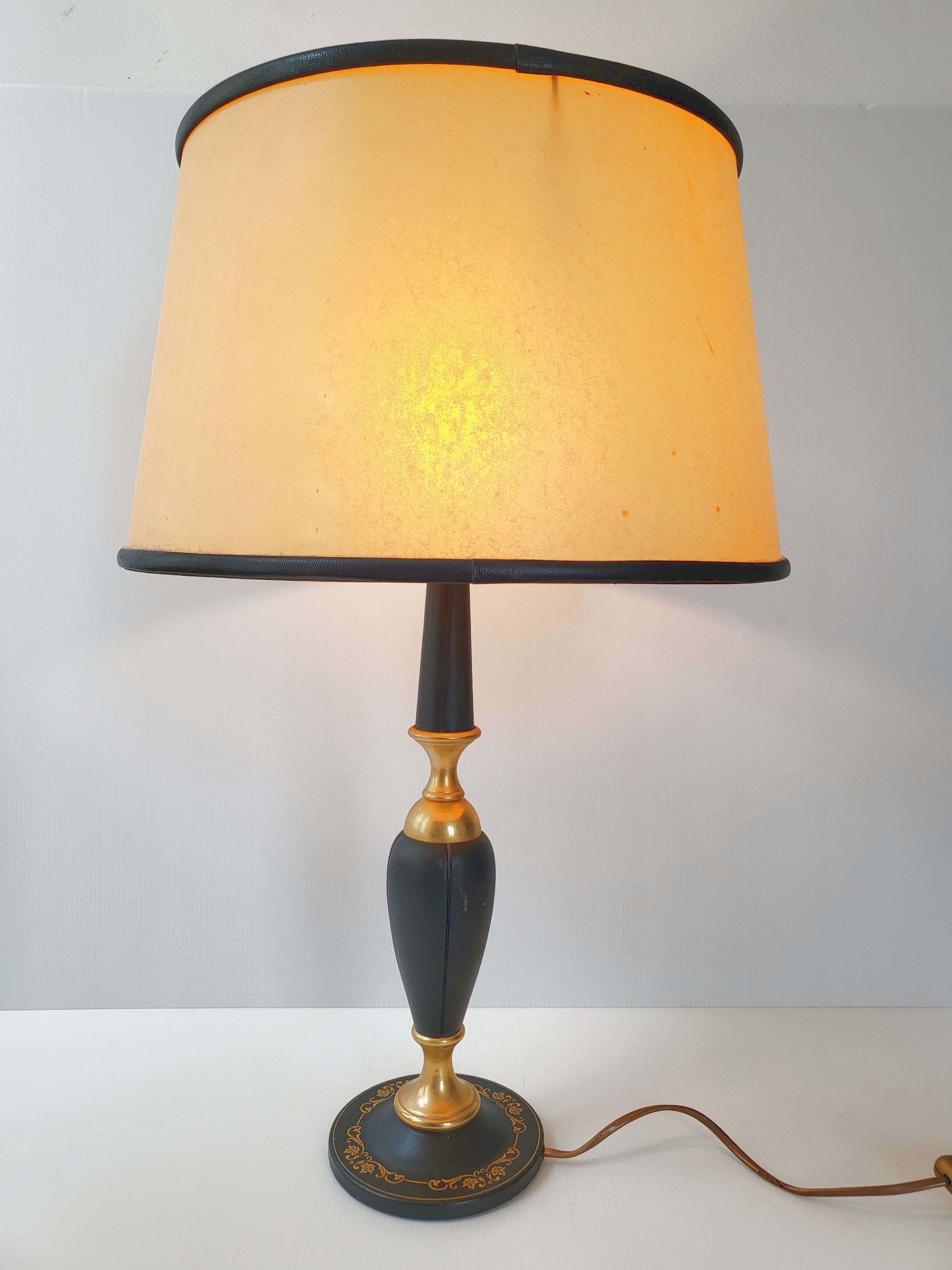 Leather lamp the Tanner 1970 vintage