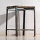 Vintage industrial stool made of pine wood and iron – Central Europe, around 1950