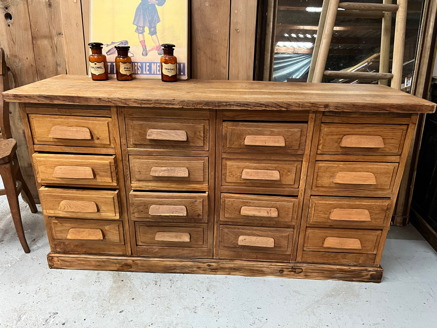 Antique haberdashery cabinet in oak