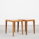 Midcentury Danish set of 3 side tables in oak by Severin Hansen for Haslev 1960s