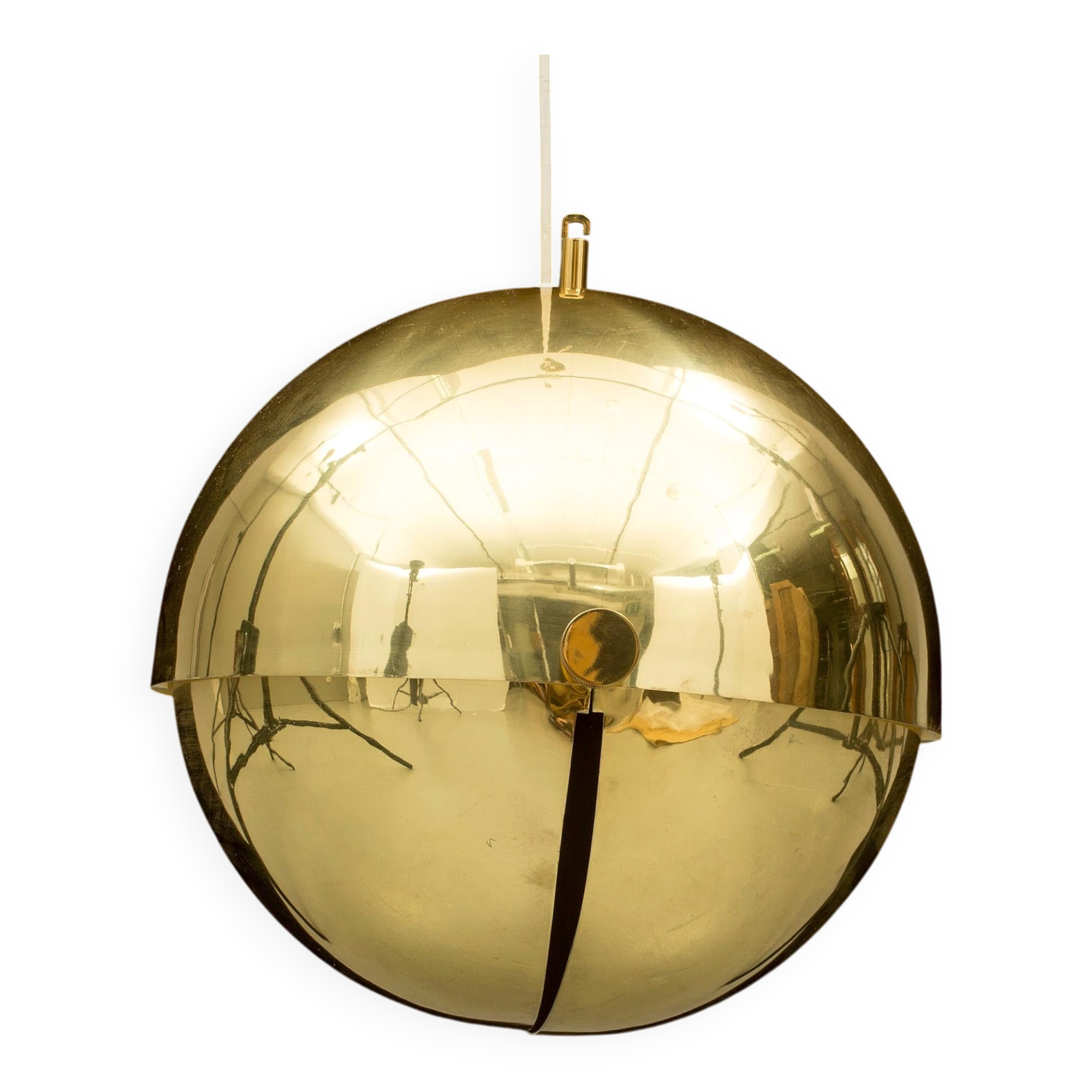 Adjustable spherical brass lamp by Münchner Werkstätten Germany 1970