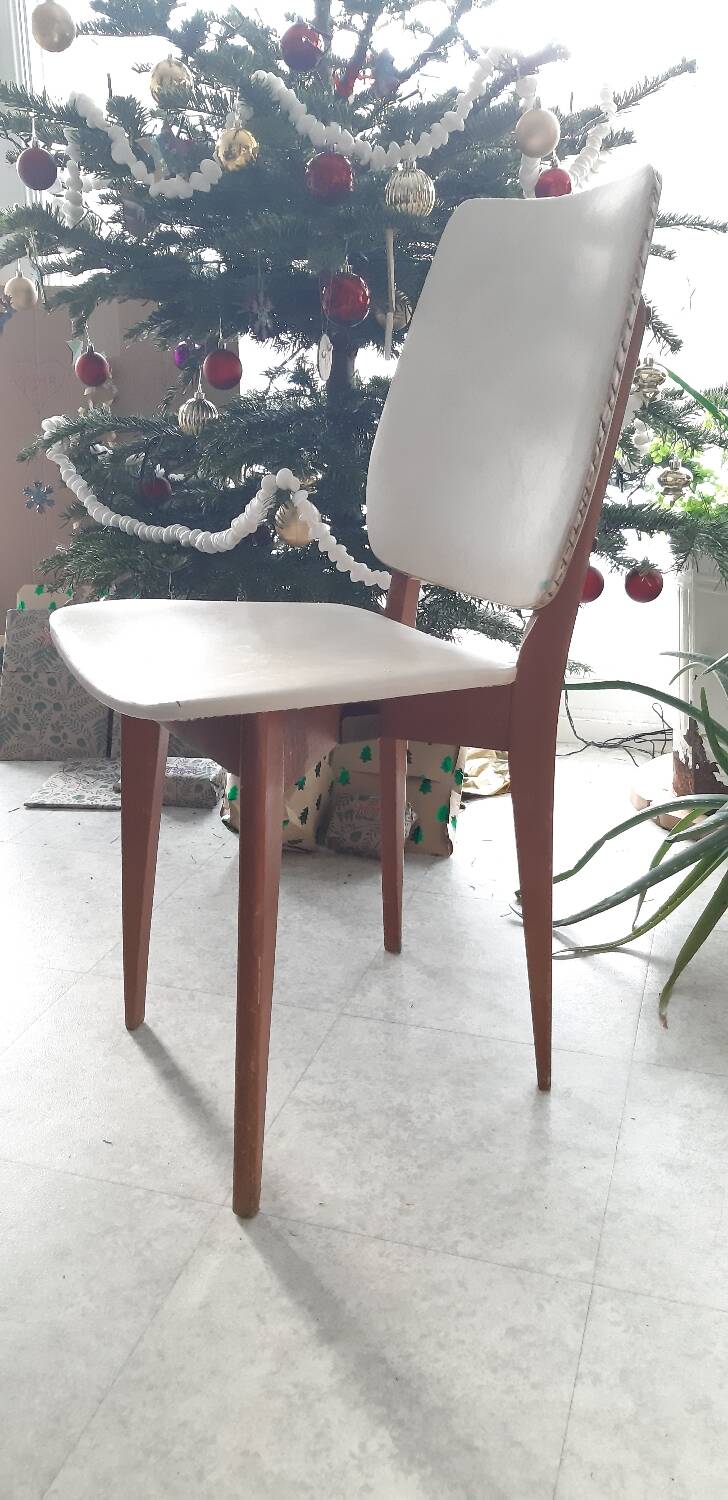 Vintage 1950s 60s dining room chair with tapered legs