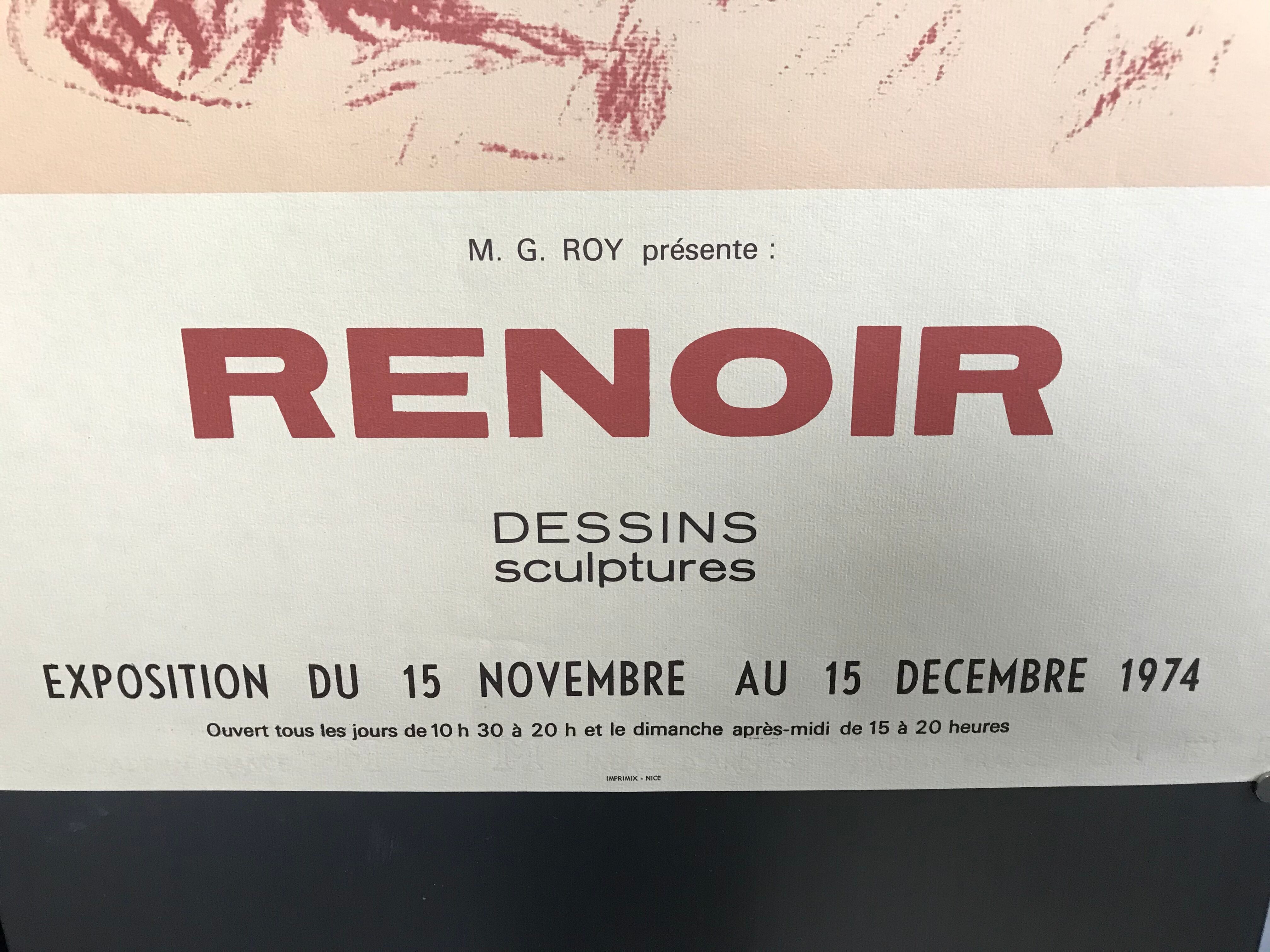 Exhibition poster 1974 Renoir Hotel Bristol