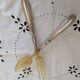 Salad servers in horn and silver metal