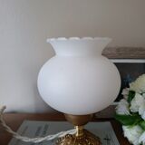 white opaline ambient lamp retro chic art deco style