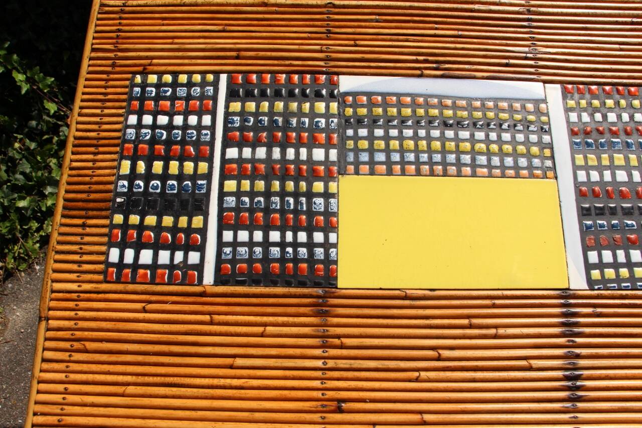 dining room table with tiles from Roger Capron