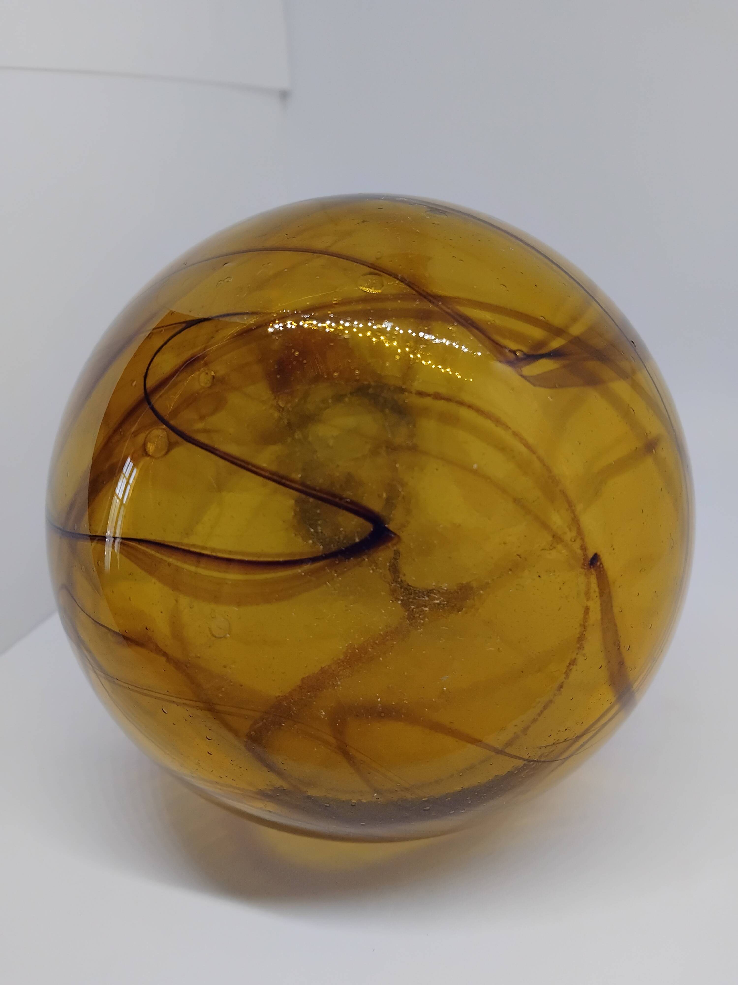 Vase / soliflore Verrerie de Saint-Just. Brown blown glass.