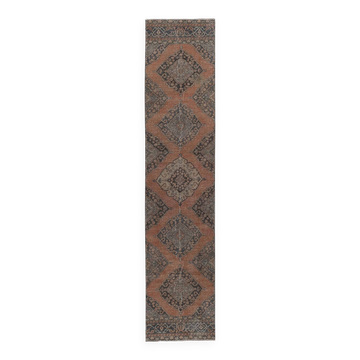 Tapis de couloir turc vintage 88x397 cm