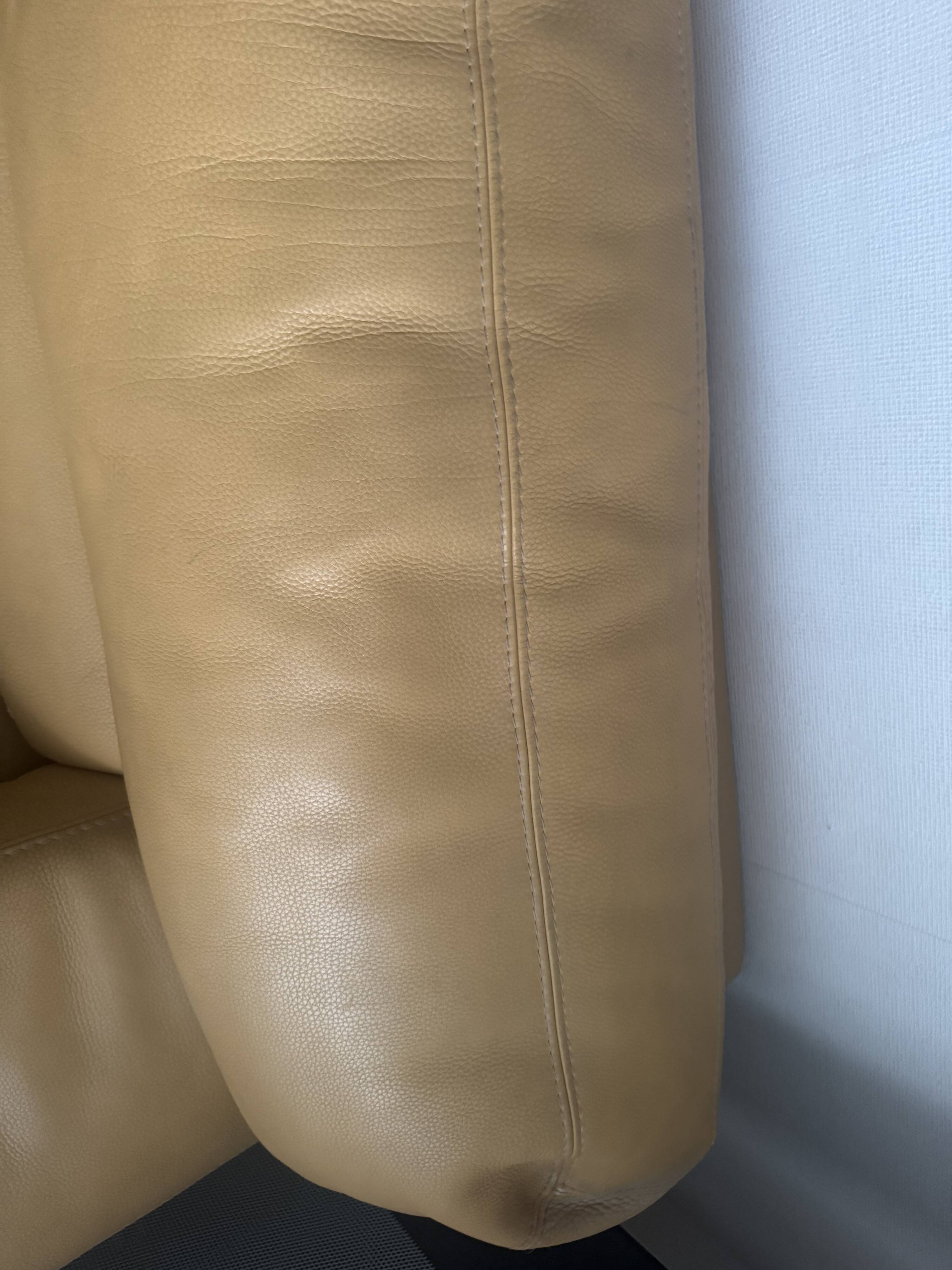 Roche Bobois beige leather sofa bed - Good condition