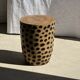 Stool, side table, end table in cylindrical solid mango wood.