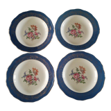 Set of 4 blue l'amandinoise Prestige plates