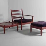 XL set of 8 mid-century lounge chairs, Belgium 1960s